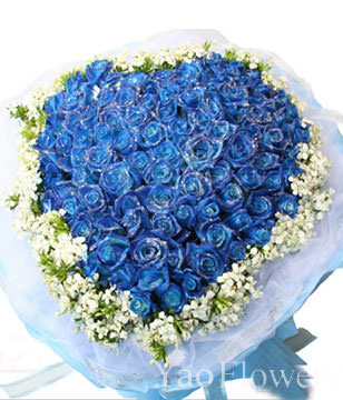 99 Blue Roses,Heart-Shaped