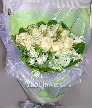 12 White roses