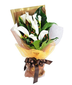 10 Calla Lillies in a Bouquet