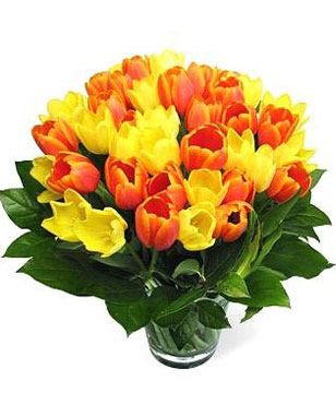 Yellow and Orange Tulips Bouquet