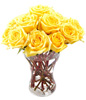 24 Yellow Roses In Vase 