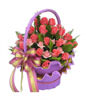 32 deep pink roses,18 light pink roses ,green leafy fullness
