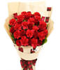 21 Red Carnations,11 Red Roses,Green Leaves