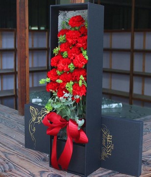 19 Red Carnations in a box