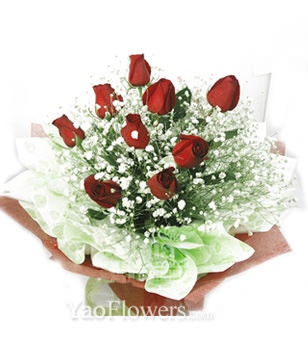 9 red roses