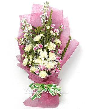 12 yellow carnations