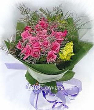 19 Purple Roses with green foliages