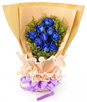 9 Blue Roses