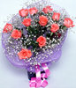 12 pink roses