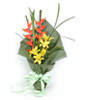 3 yellow lilies with Iris