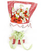 12 red daisies,8 white wall flower