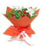 21 red carnations,2 white lilies