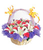 12 Pink Roses,6 White Lilium