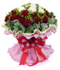 9 white roses,24 red roses at outside