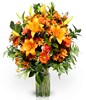 Orange lilies and carnations