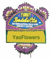 Funeral Stand of assorted flowers