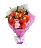 Bouquet of mixed flowers in bold and soft colors