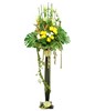 Yellow Chrysanthemum, White Roses & Bird of Paradise