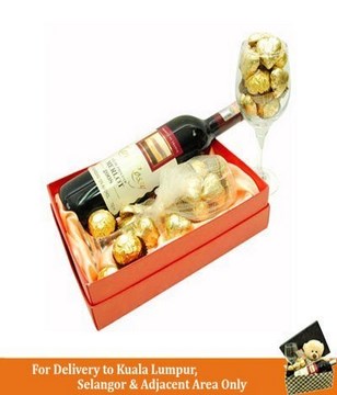 Red Wine with Ferrero Rocher & Beryl's Chocolate in a Box