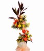 This perfect stand of Birds-of-Paradise, Anthurium, Daisies and Pompom