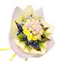 Bouquet of 12 Yellow Roses with 6 Ferrero Rocher at center and fillers