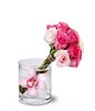 Mixed of Pink Roses in a Glass Vase