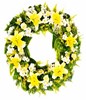 Wreath of Yellow Lilies & White Daisies